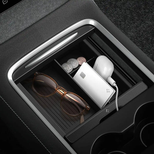 Tesla Series - Sliding Center Console Organizer Upper Tray | 4-Section